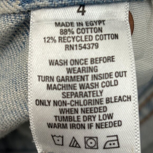 Aeropostale 90's Baggy Distressed Women's size 4 Light Blue Denim Jeans - Picture 3 of 4